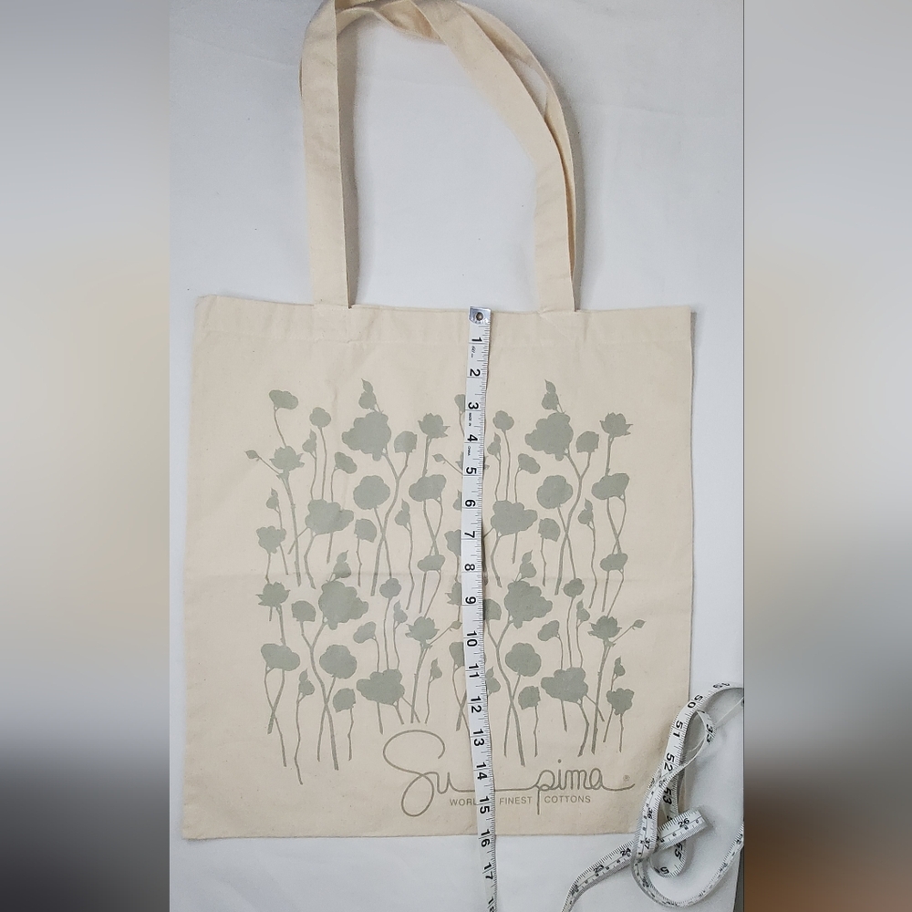 Supima - Worlds Famous Cotton Cream Floral Tote Bag - Picture 7 of 9